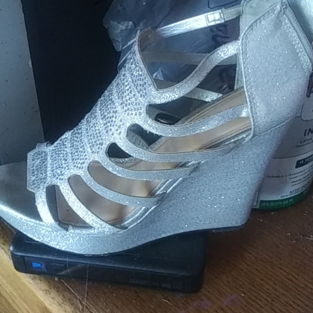 Silver high heels